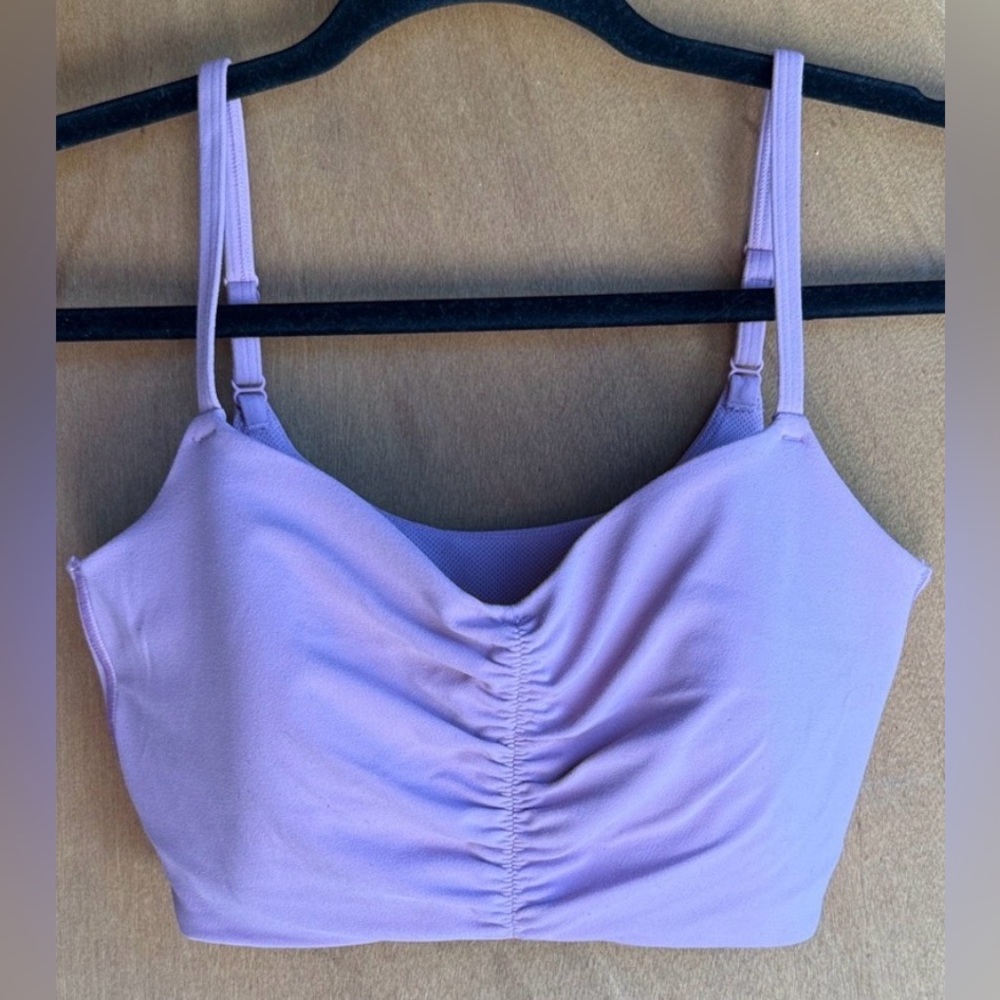 All in Motion Lavender Women's Ruched Sports Bra Medium